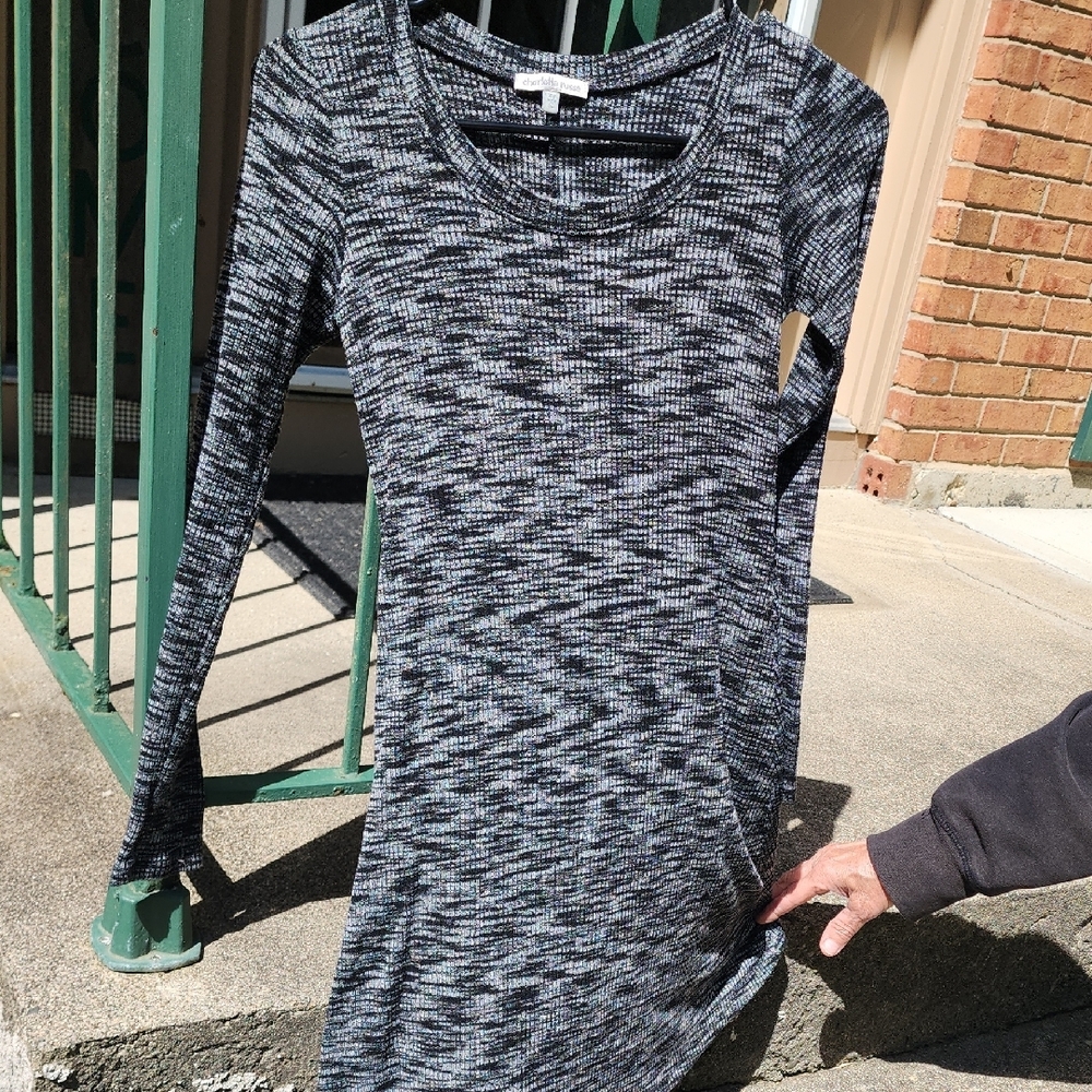 Charlotte Russe Black and Gray Bodycon Dress